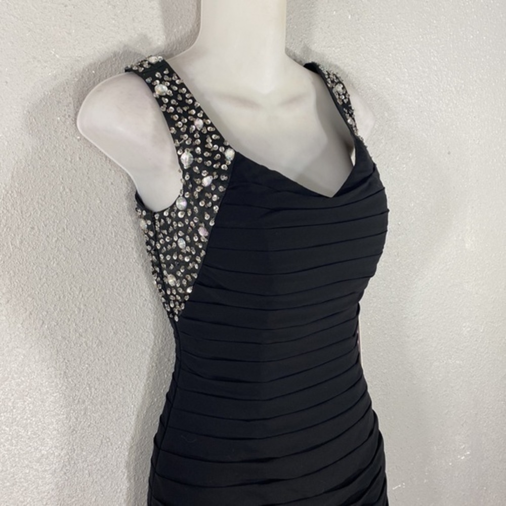 NWT JJ’s House black tiered jewel strap mini dress 4 I8 - Picture 4 of 13